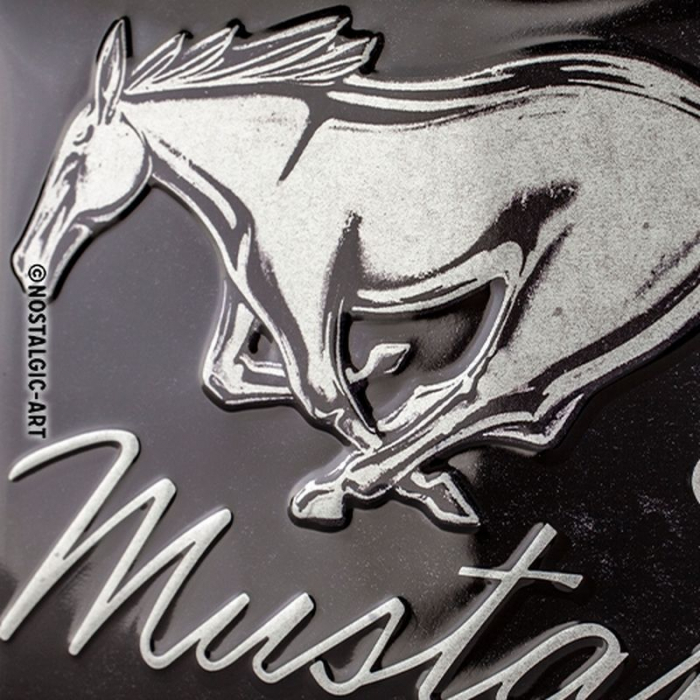 Blechschild Mustang schwarz 3